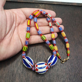 Colorful Vintage Chevron Venetian Style Chevron Beads Necklace BNC-5